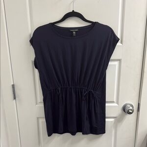 Eileen‎ Fisher Size XS Cap Sleeve Adjustable waist Drawstring Navy